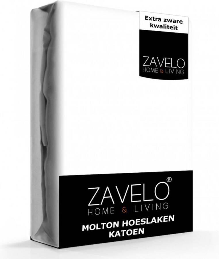 Zavelo Molton Hoeslaken 1-persoons 80x200 cm 100% Katoen 30cm Hoekhoogte Wasbaar tot 60 graden Rondom Elastisch Matrasbeschermer