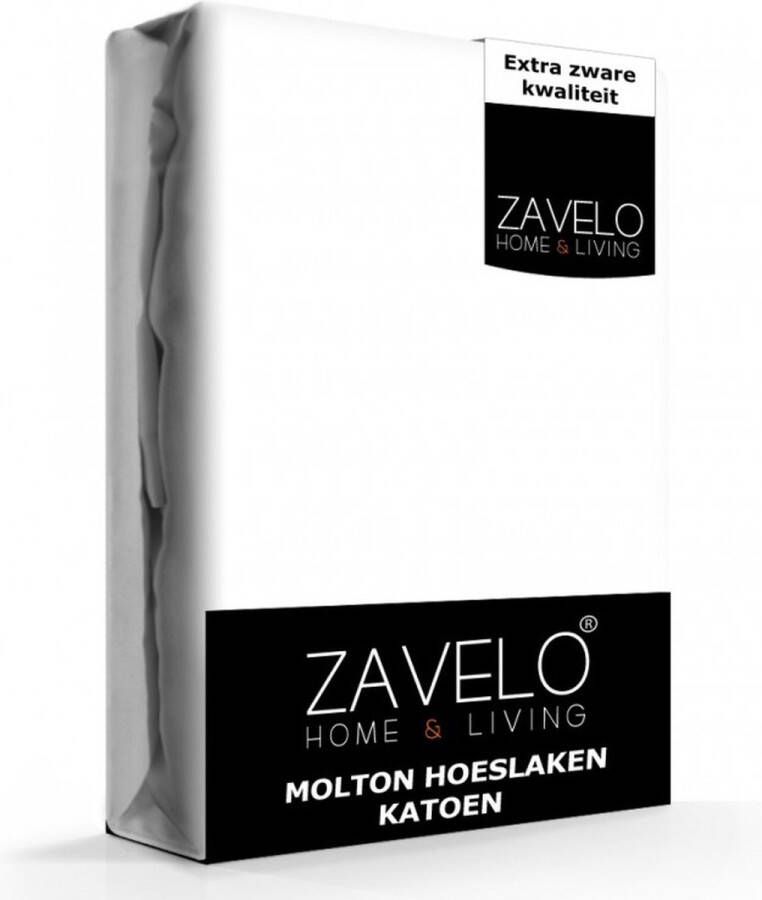 Zavelo Molton Hoeslaken (100% Katoen)-Lits-jumeaux (160x210 cm) 30cm Hoekhoogte Wasbaar tot 95 graden Rondom Elastisch Matrasbeschermer