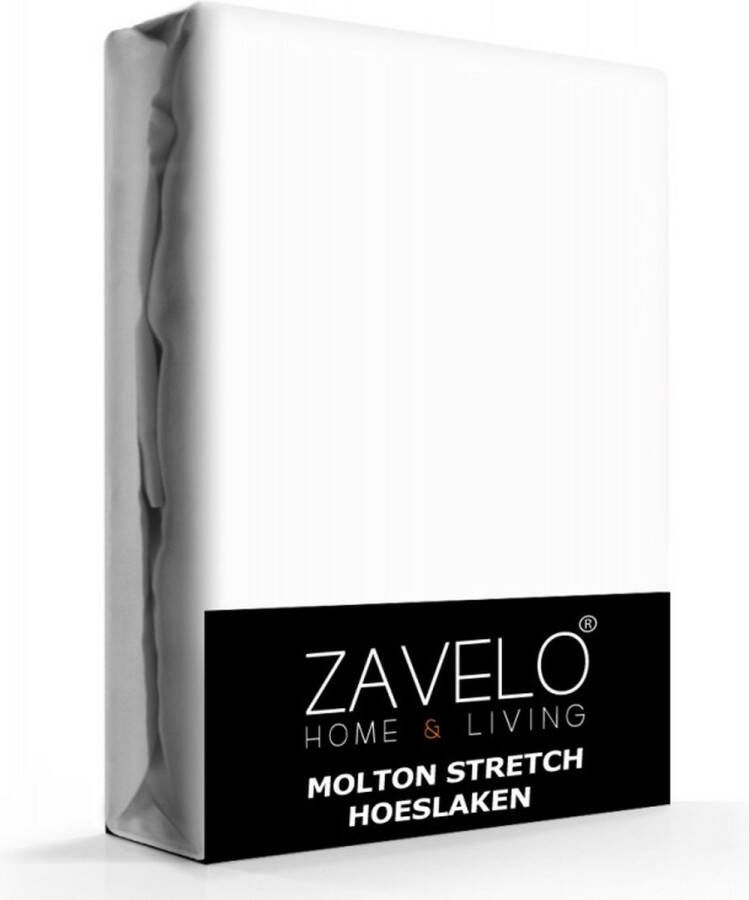 Zavelo Molton Hoeslaken Stretch 1-persoons (90x200 cm) Rondom Elastisch 30 cm Hoekhoogte Matrasbeschermer Anti-Allergie
