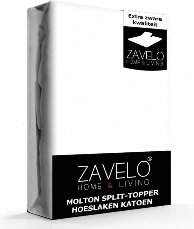 Zavelo Molton Split-Topper Hoeslaken 140x200 cm 100% Katoen 10cm Hoekhoogte Wasbaar tot 60 graden Rondom Elastisch