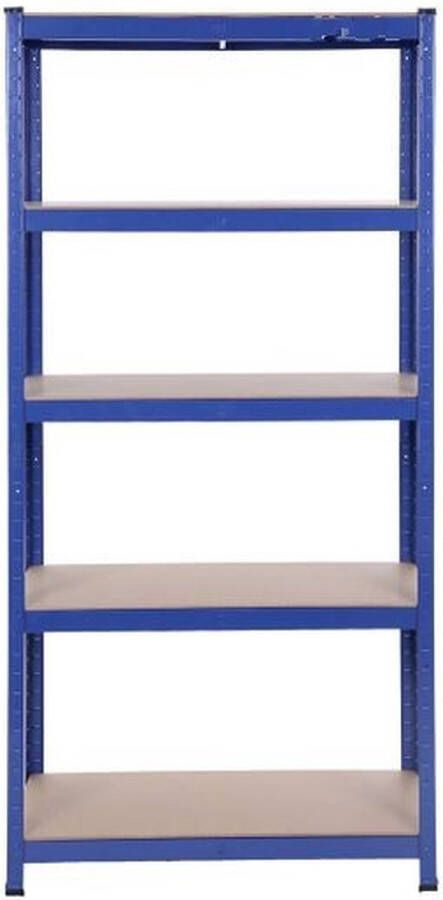 ZAZA Home 5-laags stellingkast stalen rekken voor opslag gereedschapsvrije montage voor garage schuur draagvermogen 650 kg blauw
