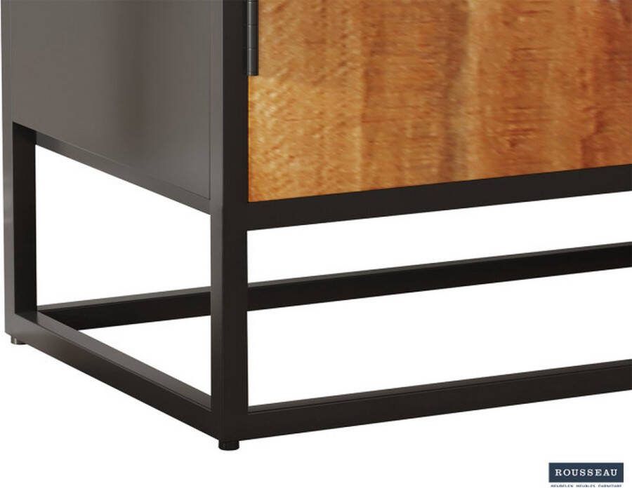 ZAZA Home Commode 'Madeira' 85 cm Mangolia Structuur metaal blad exotisch hout mangolia