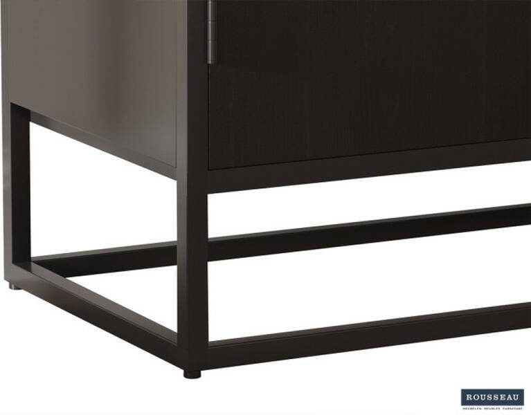 ZAZA Home Commode 'Madeira' 85 cm Mangolia zwart Structuur metaal blad exotisch hout mangolia