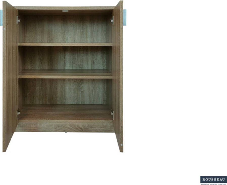 ZAZA Home Commode 'Space' 2 deuren Sonoma Spaanderplaat ABS boorden en decor