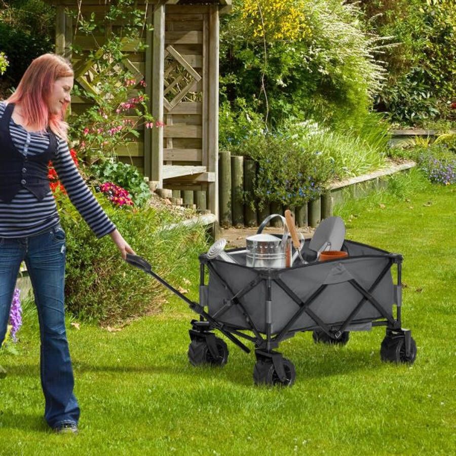 ZAZA Home Inklapbare bolderkar met 360° draaibare wielen en telescopische verstelbare handgreep Ideaal voor transport in de tuin of op het strand tot 20 kg