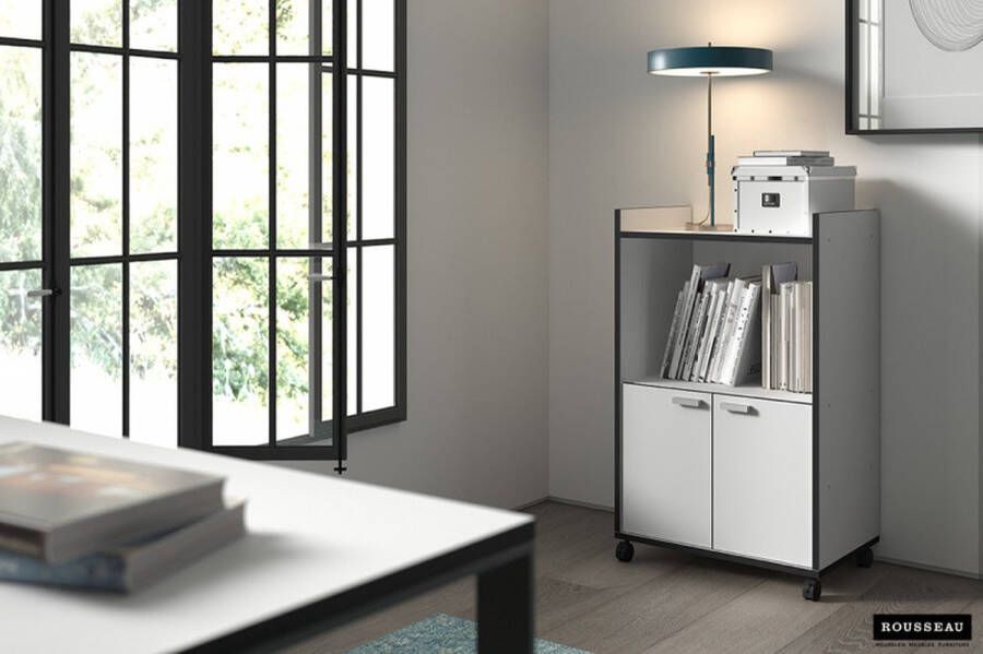 ZAZA Home Keukentrolley 'Pino' Wit grijs spaanderplaat en decor