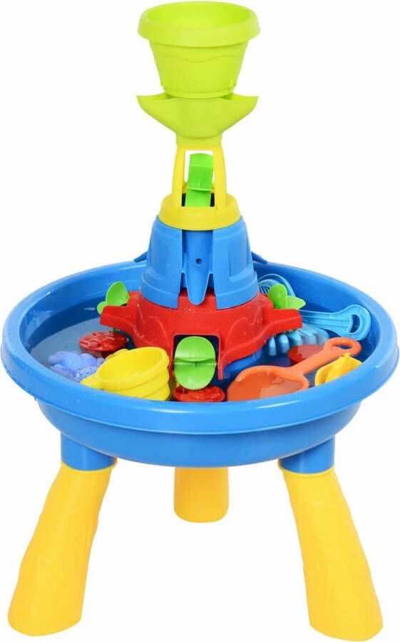 ZAZA Home Kinderspeeltafel Zandbaktafel Met 21 Stuks. Accessoires Waterpark Educatief Speelgoed Babyspeelgoed Vanaf 3 Jaar Pp Gekleurd 46 X 46 X 72 Cm