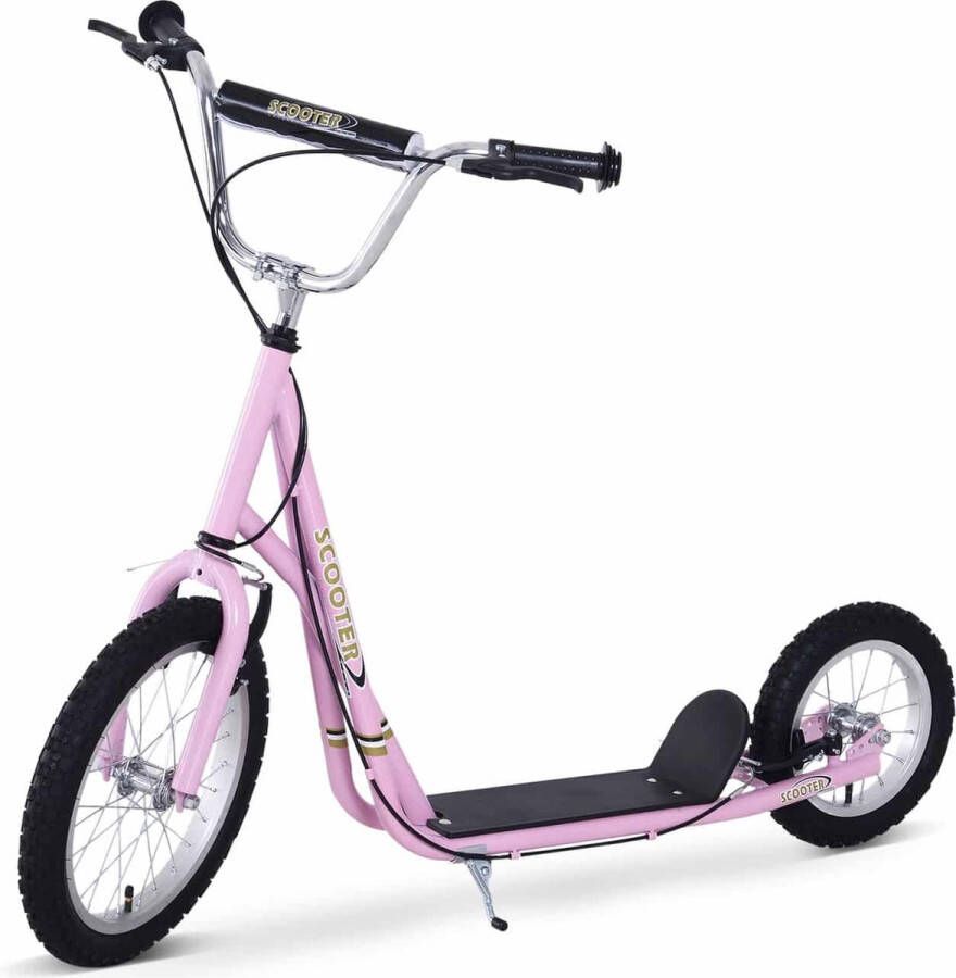 ZAZA Home Kinderstep Step Scooter Stadsscooter Kinderen Scooter Kickboard Vanaf Vijf Jaar 16 12 İnch Roze 125 X 58 X 92-100 Cm