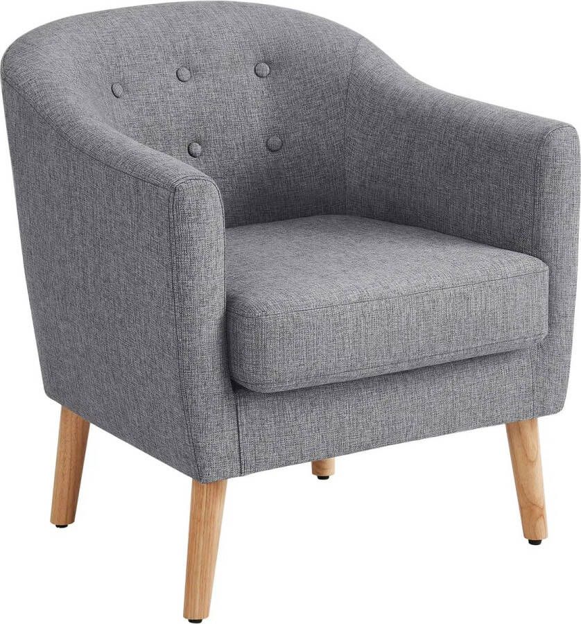 ZAZA Home Relaxfauteuil TV-fauteuil gestoffeerd zitkussen loungefauteuil grijs