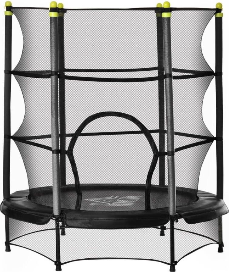 ZAZA Home Trampoline voor kinderen Ø140 cm Fitness Trampoline met Veiligheidsnet Randafdekking Rubber Touw Gevoerd Indoor Outdoor Springtuin Trampoline