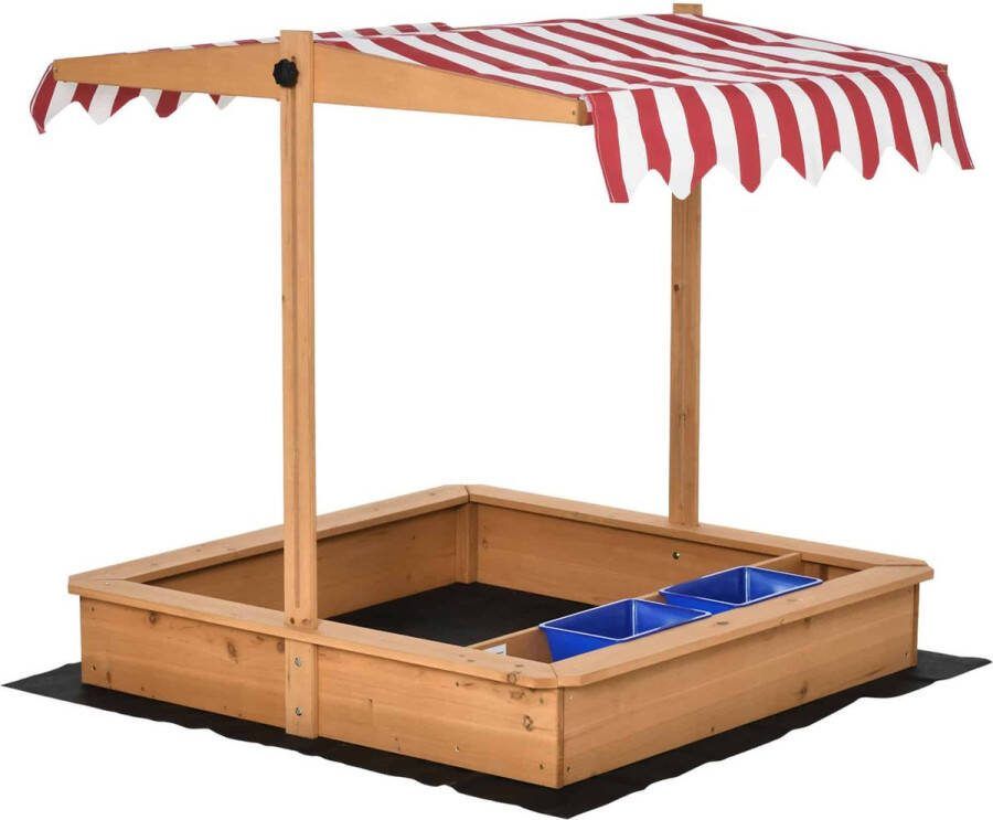 ZAZA Home Zandbak Houten Zandbak Vloerloos Ontwerp Met İn Hoogte Verstelbaar Dak Moddergebied Voor Kinderen Van 3-7 Jaar Geel 107 5 X 107 5 X 110 Cm