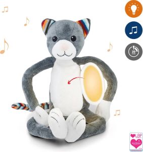 Zazu Katie de Kat Peuterknuffel Deze mooie peuterknuffel van heeft een uitneembare module welke zowel een nachtlampje is als een muziekdoosje met verschillende instelbare muziekjes Genomineerd voor Baby Product van het Jaar !