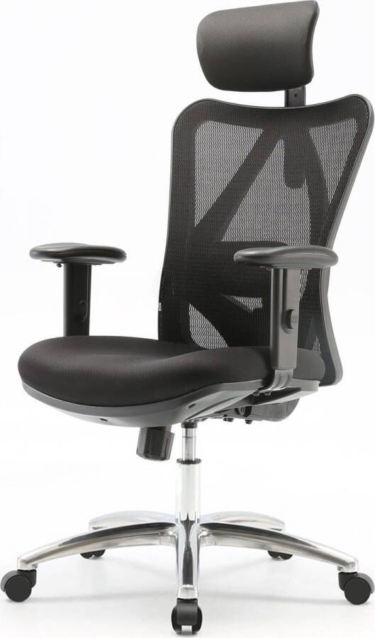 Zedar Ergonomische Bureaustoel Office Chair Verstelbaar Volwassenen Zwart B600