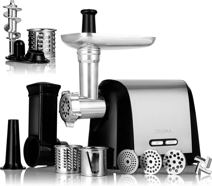 Parya Zeegma Molen Chef Vleesmolen 1 8kg min 1200W Gehaktmolen 10in1