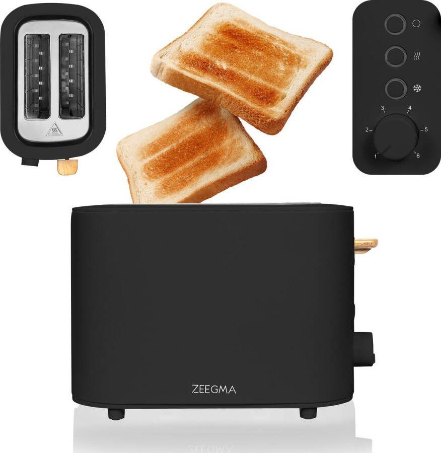 Zeegma Tostee Wood Multifunctionele broodrooster 820W 6 niveaus 3 standen Elegant design