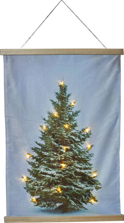 Zeghetanders.nl fluweel doek kerstboom- wandkleed- kerstboomprint- Led licht- Kerst- Kerstdecoratie- kerstsfeer- kerstboom- doek- fluweel- gezelligheid- kerstmis- AAbatterij- 70X52 cm