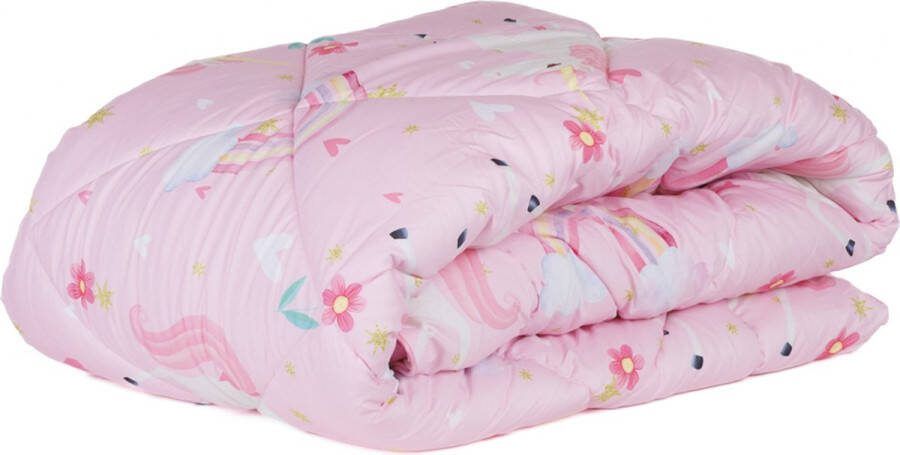 Zelesta Kiddybed Rainbow Unicorn 140x200 Kinderdekbedovertrek Wasbaar hoesloos kinderdekbed Bedrukt kinderdekbed All Year Winterdekbed & Zomerdekbed
