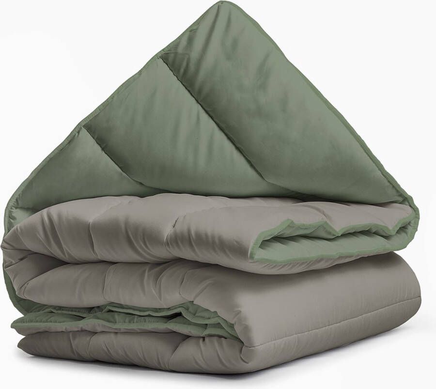 Zelesta Royalbed Tender Grey & Pastel Green 200x200cm Dekbed zonder overtrek Wasbaar hoesloos dekbed Bedrukt dekbed All year zomerdekbed & winterdekbed