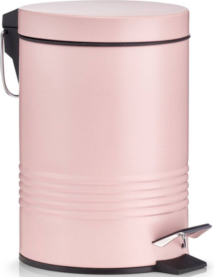 Zeller 1x Roze vuilnisbakken pedaalemmers 3 liter van 17 x 25 cm Huishouding Badkameraccessoires benodigdheden Toiletaccessoires benodigdheden Kleine prullenbakken