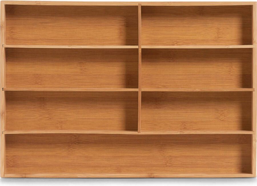 Zeller 2x Bruine bestekbakken inzetbakken bamboe 44 x 30 5 cm Keukenbenodigdheden Keukenlade besteklade inzetbakken Bestekbakken van hout