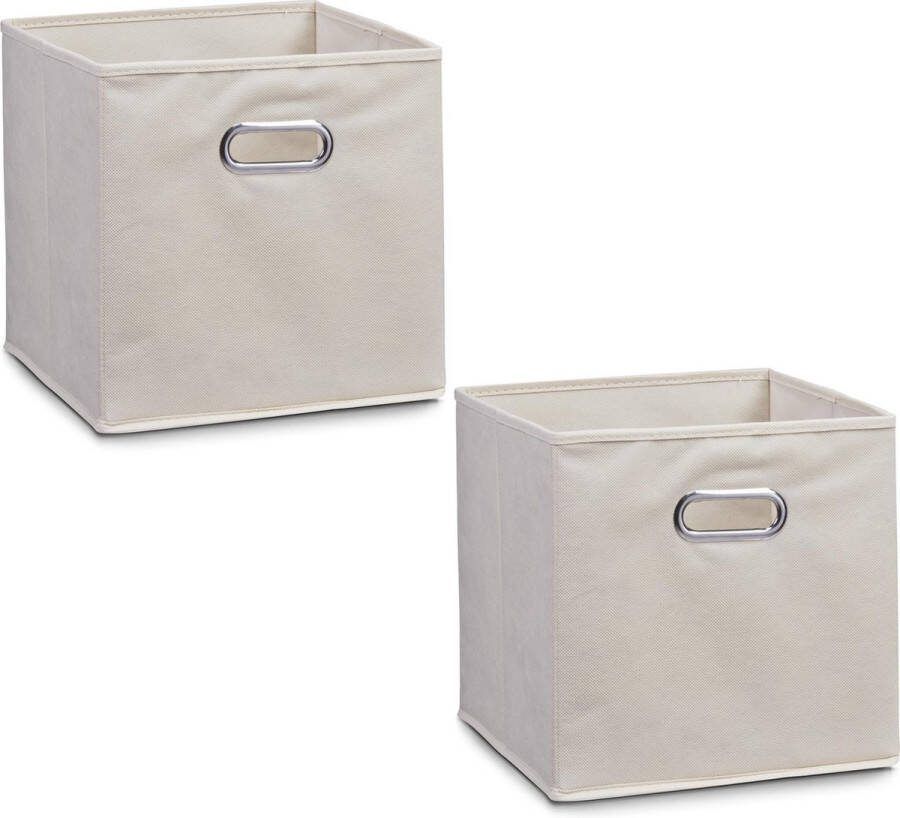 Zeller 6x Beige opbergmanden kastmanden 28 x 28 cm Woondecoratie accessoires Kinderkamer manden Speelgoed manden Decoratiemanden Opbergmanden opruimmanden Opbergers