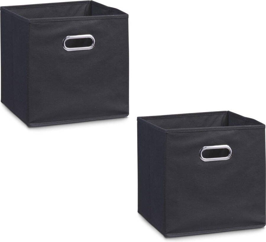 Zeller 6x Zwarte opbergmanden kastmanden 32 x 32 cm Woondecoratie accessoires Kinderkamer manden Speelgoed manden Decoratiemanden Opbergmanden opruimmanden Opbergers