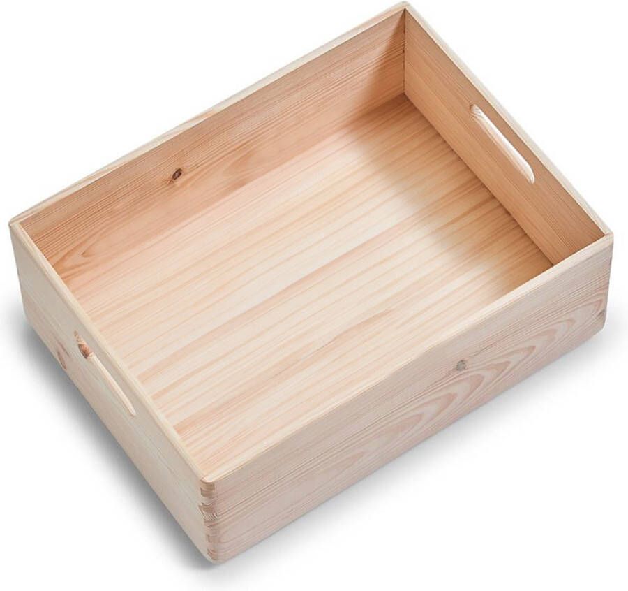 Zeller Present Houten opbergbox 40 x 30 x 15 cm 13145 Sorteervakken Stapelbaar Klaar voor gebruik