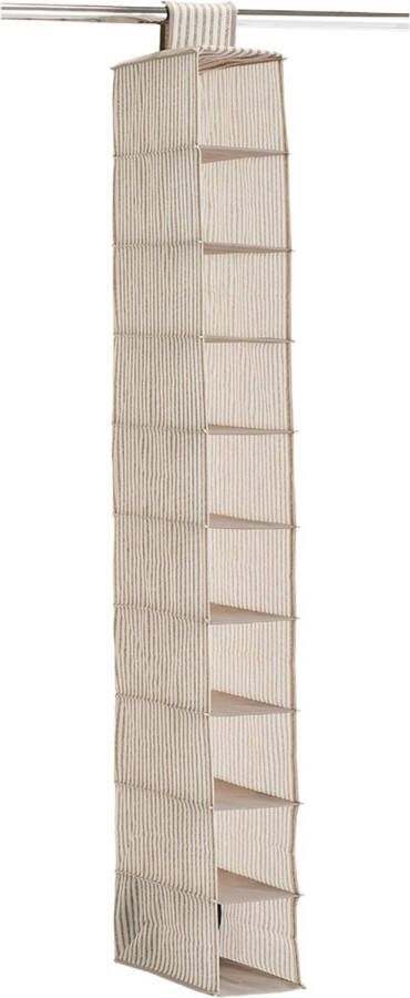 Zeller kast organiser hangend 10 vakken 15 x 30 x 129 cm beige Opbergmanden