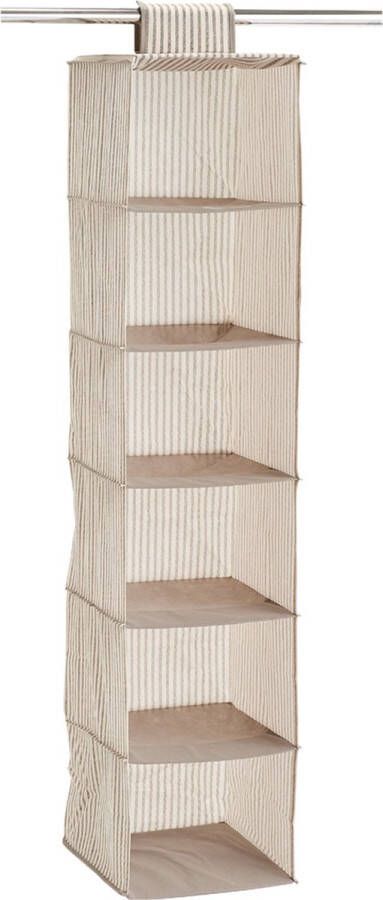 Zeller kast organiser hangend 6 vakken 30 x 30 x 129 cm beige Opbergmanden