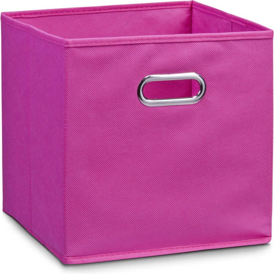 Zeller kastmanden roze vierkant 32 x 32 cm opbergmand