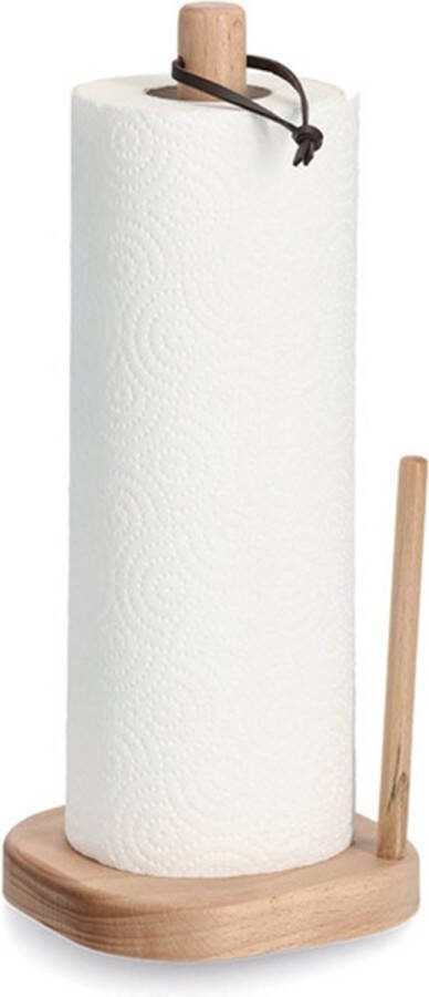 Zeller Keukenrolhouder 1 rol met afrol hulp hout lichtbruin 31 x 13 cm