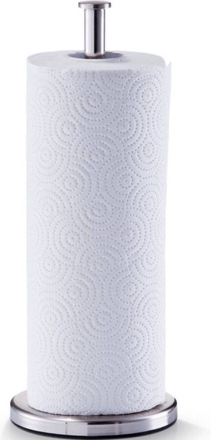 Zeller Keukenrolhouder Rond Zilver RVS 13x32cm