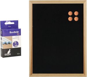 Zeller Krijtbord met magneten en 12x krijtjes 30 x 40 cm Krijtborden