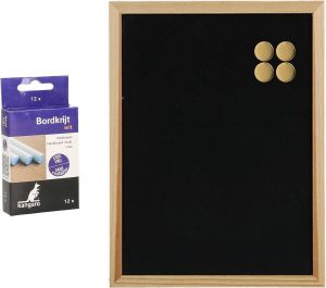Zeller Krijtbord met magneten en 12x krijtjes 30 x 40 cm Krijtborden