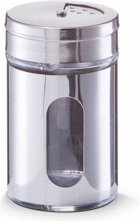 Zeller Glazen kruidenpotje 80 ml RVS coating