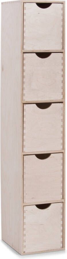 Zeller ladeblok organizer 5 lades 21 x 18 x 87 cm hout Ladeblok