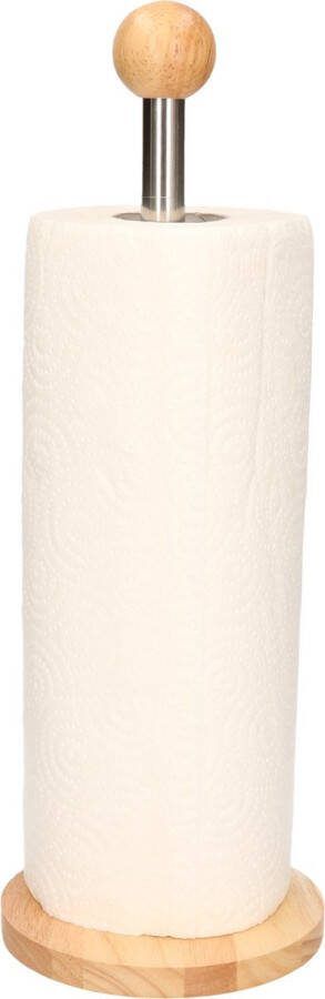 Zeller luxe keukenrolhouder hout rond 12 x 35 cm keukenpapier houder