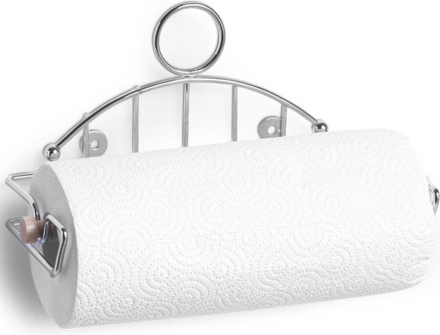 Zeller Muur Keukenrolhouder Zilver Metaal 28 x 13 cm Keukenaccessoires