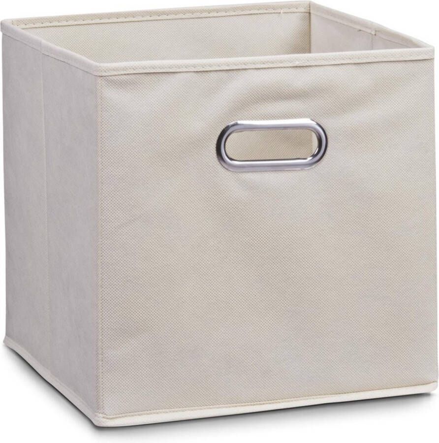 Zeller Set van 3x stuks beige opbergmanden kastmanden 32 x 32 cm Speelgoed manden Opruimmanden Opbergers