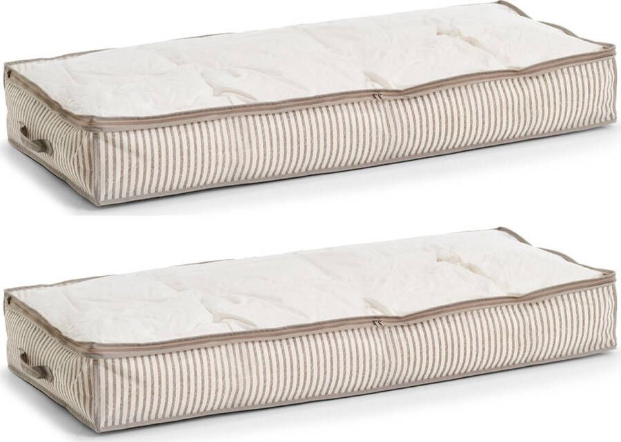 Zeller opbergtas beschermhoes beddengoed kleding 2x voor onder bed 104 x 46 x 15 cm Opberghoezen