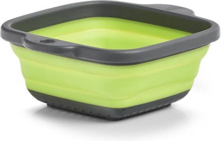 Zeller Opvouwbare vergiet zeef grijs groen kunststof 21 9 x 18 x 7 9 cm Keukenvergiet