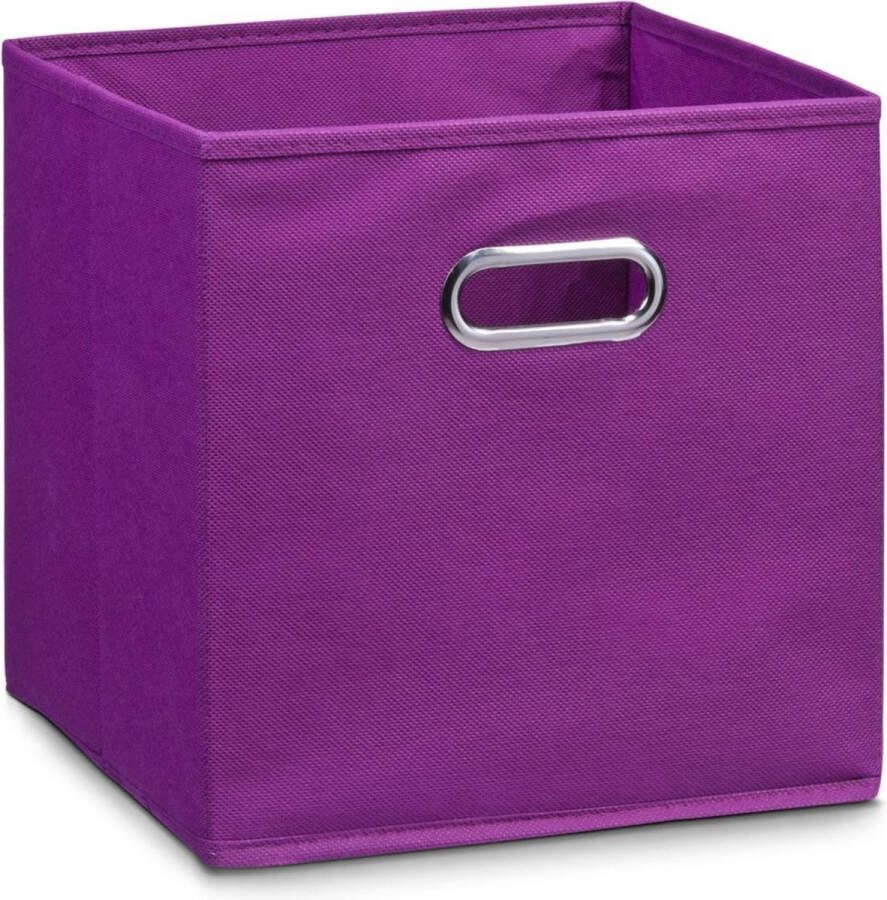 Zeller Set van 3x stuks paarse opbergmanden kastmanden 32 x 32 cm Speelgoed manden Opruimmanden Opbergers