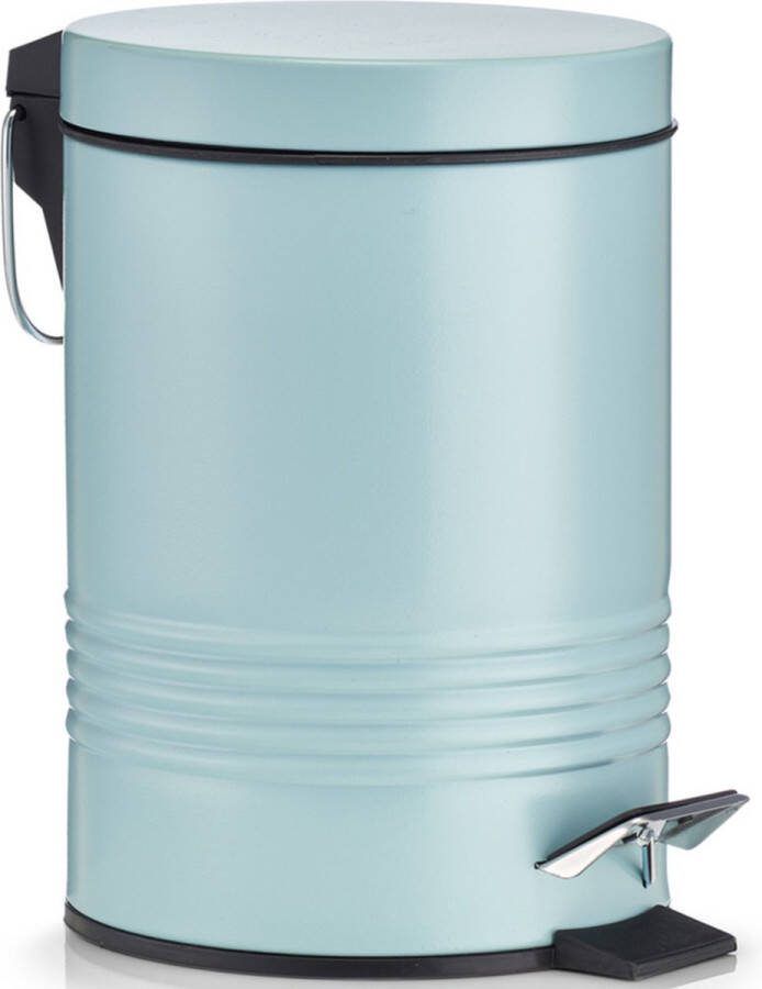 Zeller Pedaalemmer mintgroen 3 liter 17 x 25 cm kleine prullenbak