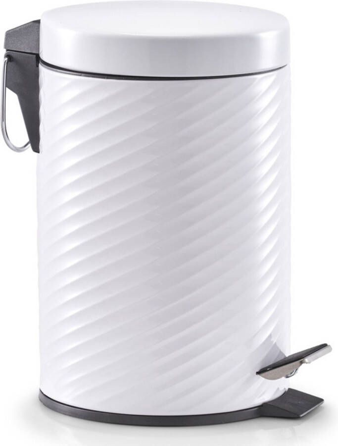 Zeller Pedaalemmer wit met groeven patroon 3 l
