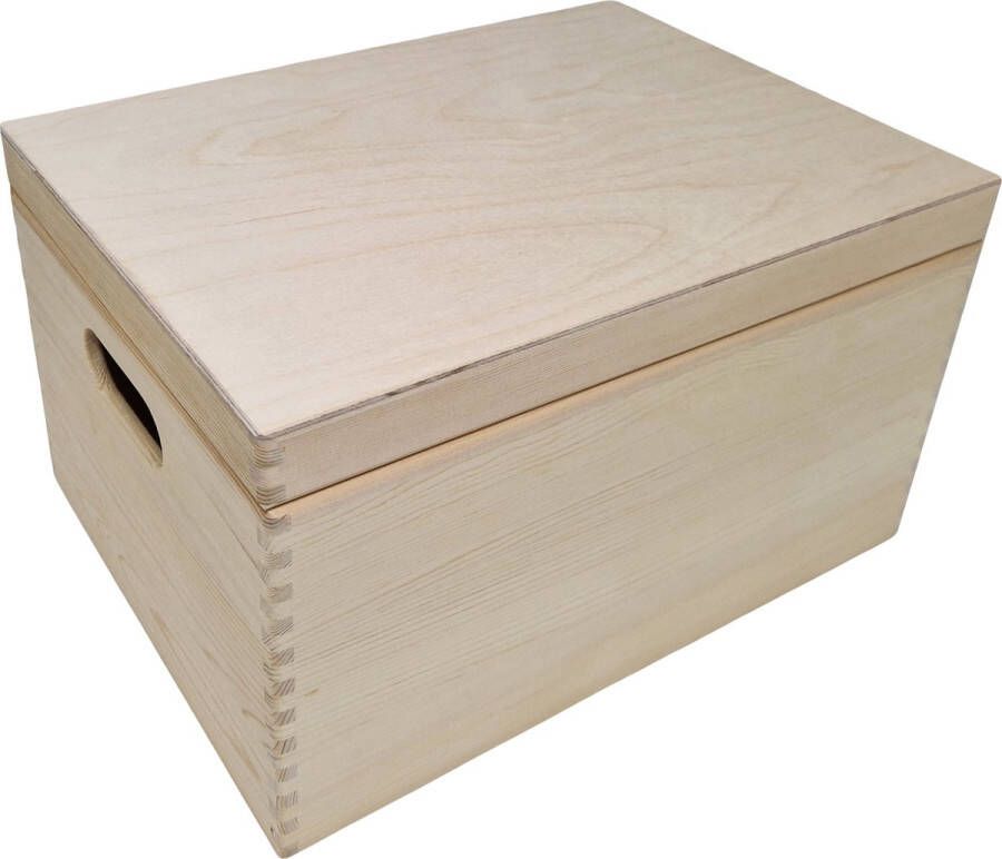 Zeller Present Houten kist 40x30x23 cm met deksel 13152 Met deksel & Duurzaam
