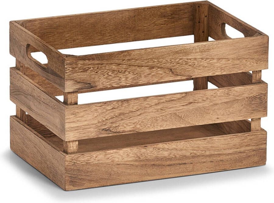 Zeller Houten kratjes stapelbaar 39 x 29 x 21 cm (L) Stapelbaar