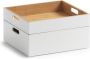 Zeller Present Houten laag opbergbox stapelbaar Wit Stapelbaar Laag model (30 x 27 x 6 cm) - Thumbnail 1