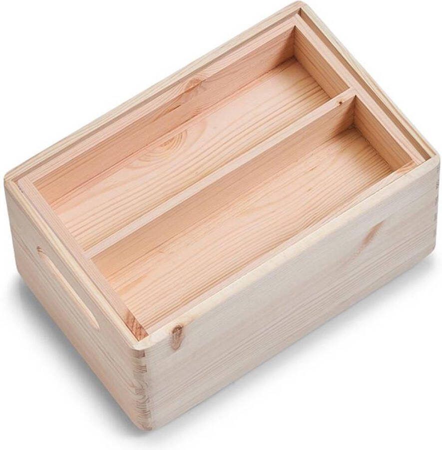 Zeller Present Houten opbergkist 30 x 20 x 15 cm Zeller uitneembare indeling