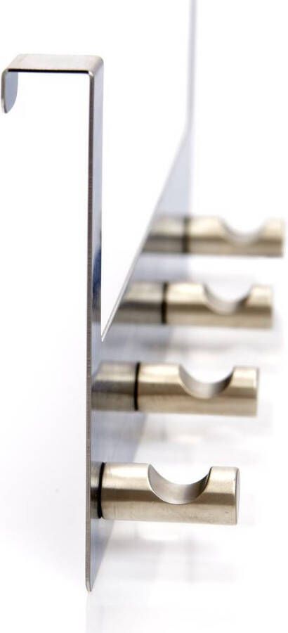 Zeller Present Kapstok opdekdeur RVS Zilver Ophangen zonder boren Geschikt voor opdekdeur