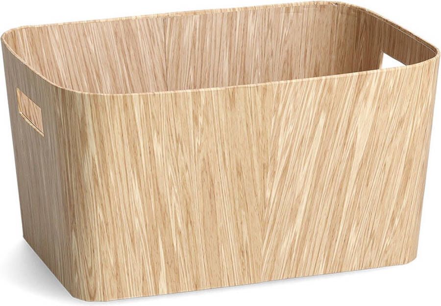 Zeller Present Kartonnen opbergboxen met houtlook (b) Hout Decoratief